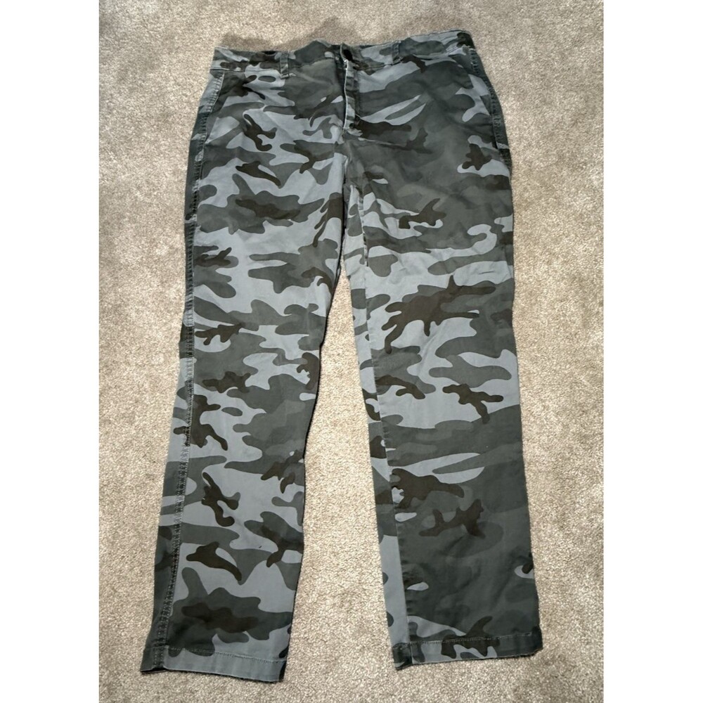 Gap Girlfriend Khaki Camo Pants Green Tan Camouflage Straight Leg Size 14